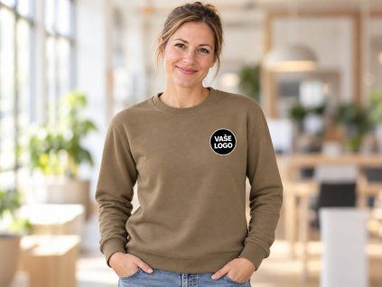 Mikina unisex ku krku 1T kariban 474 s logom