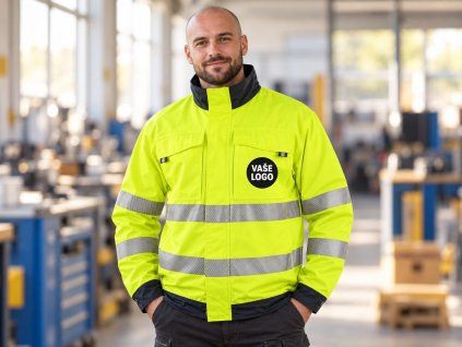 Výstražná reflexná bunda CXS Halifax s logom